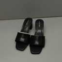 PIZZ ANNU Women's Square Open Toe Heels Sandals Low Block Chunky Heeled Sandal Slip on Mules Comfortable Casual Dress Pumps Shoes (8, Black)