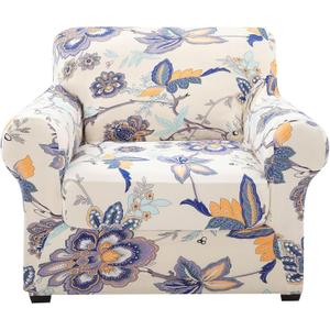hyha Couch Covers, Chair/Sofa Covers, Floral Pattern, Stretch, Printed, 2 Pieces, Armchair Slipcover, Separate Couch Cushion Slipcover, Furniture Protector for Dogs(Armchair, Vintage Flower), 55"D x 96"W x 33"H