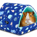 Cozy Cotton Tent for Small Animals - Guinea Pig Hideout, Hamster Bed, Portable House for Chinchillas, Rats, Hedgehogs (6.8"x7.4") (Gray)