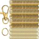 LEOBRO 240PCS Lobster Claw Clasps and Key Rings, 120PCS Keychain Clips and 120PCS Key Chain Ring for Keychain, Key, Jewelry Making, Art Crafts, Gold