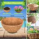 Riare 4 Pack 16 Inch Round Coco Liners Replacement, 100% Natural Coconut Coir Liners for Hanging Baskets, Garden Flower Vegetables Planter Pot, Window Box, Fence, Decks