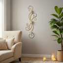 28 Inches Long Wall Candle Holder, Gold Metal Candle Wall Sconce