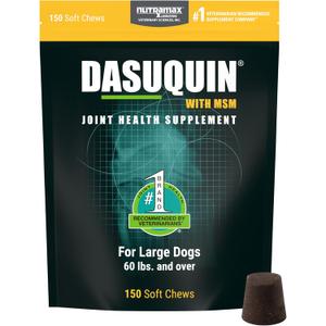 Nutramax Laboratories Dasuquin with MSM Soft Chews, Large Dog, 150 Count, Brown, 11/2026