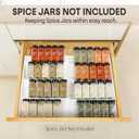Bamboo Spice Drawer Organizer, (Need 3.1 Deep Drawer) Expandable 4 Tier Spice Rack for Cabinet (From 12" to 23" Wide), Seasoning Storage Insert, Spice Organizer for Drawer,Jars Not Included