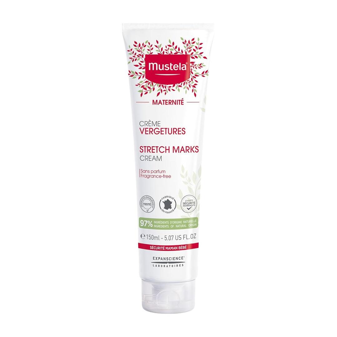 Mustela Maternity Stretch Marks Cream for Pregnancy - Natural Skincare Massage Moisturizer with Natural Avocado, Maracuja & Shea Butter - Lightly Fragranced or Fragrance Free - Various Sizes (5.07 Fl Oz (Pack of 1))