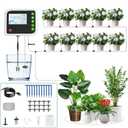 SoulBay Automatic Plant Waterer Indoor, Self Watering System for 15 Potted Plants, USB Rechargeable Drip Irrigation Kit with Programmable Water Timer LCD Display for Vacation Garden
