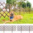 ShopLaLa Garden Fence - 2 Pack, Total 12ft (L) Wooden Lattice Flower Edging for Yard Lawn Landscape Patio Outdoor Decor, Expandable Plant Trellis Decorative Fences and Gates, Animal Barrier for Dogs