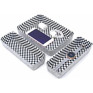 Welaxy Desk Drawer Organizers Modern Pattern Home Office Storage Bins Sturdy Sharrow small bin cozy Cabby organize box 3-Piece Gifts Idea (Polka Dot)
