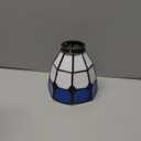 4 Pcs Lip Stained Glass Lamp Shade, Tulip Shades to Cover Ceiling Lights, Ceiling Fan Light Cover, Blue and White Colored Light Fixture Replacement