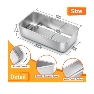 E-far Loaf Pan Set of 4, 9x5 Inch Stainless Steel Bread Loaf Pan, Metal Bakeware for Baking Bread Cake Meatloaf Brownies, Healthy & Non Toxic, Easy Release & Dishwasher Safe