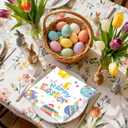 4 x 50Pcs Happy Easter Paper Napkins - Cartoon Colorful Eggs Bunny 13 x 13 Inches Luncheon Napkins Disposable Dessert Dinner Hand Napkins for Easter Birthday Party Supplies