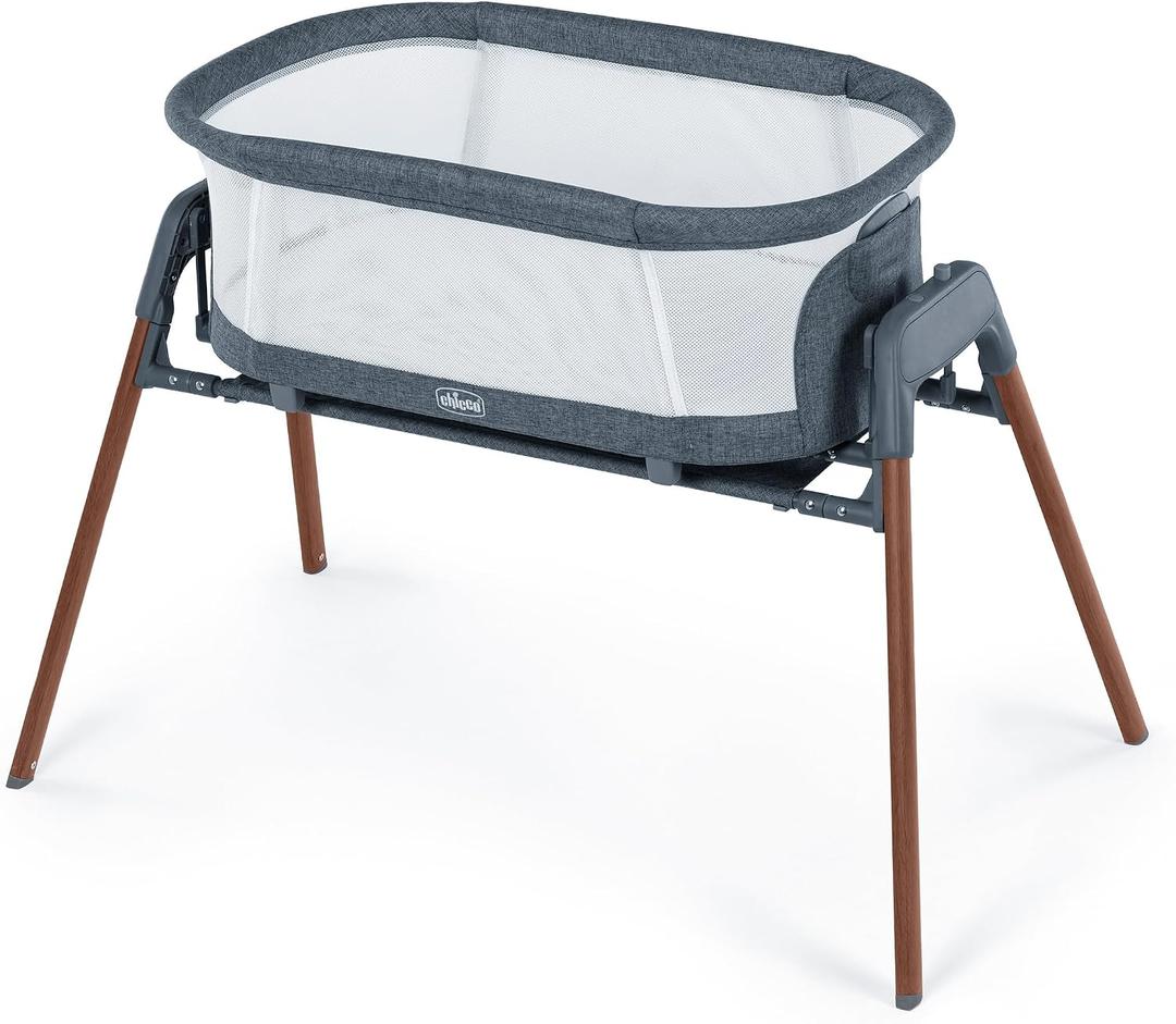Chicco LullaGlide 3-in-1 Stationary, Gliding, and Portable Baby Bassinet, Waterproof Mattress and Fitted Sheet, Travel Bassinet for Baby Includes Carry Bag, Luna/Grey, One-size