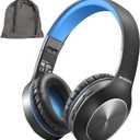 Bluetooth Headphones Over Ear, 68H Playtime 3 EQ Music Modes Wireless Headphones with Microphone/Deep Bass, Foldable Lightweight Headset for PC Home Travel Office (Black Blue)
