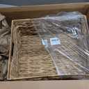 Jumbo Wicker Basket, Rectangular Wicker Baskets for Storage, Water Hyacinth Extra Large Storage Baskets, Shelf Basket with Built-in Handles-1 Pack