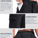 Haimont Women's 7 Inch Hiking Cargo Shorts with Belts Elastic Waist Nylon Quick Dry Water Resistant Camping Travel Trekking (Black, M)