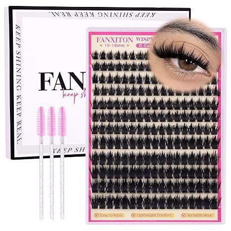 Lash Clusters with Spiky Lash Clusters Kit Volume Clusters Eyelash Extension 1018MM Thick Individual Lashes D Curl Cluster Eyelash Extensions with Lash Brush3D DIY Lash Extension at Home (No Glue)