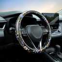 Multicolor Wildflower Steering Wheel Cover Auto Jacquard Steering Wheel Protector, Anti-Slip, Breathable, Absorbing Sweat, Universal Car Accessories 14.515 inch,Fit for Most Car, Trucks, SUV