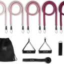 ALTA Resistance Tube Bands for Women - Full Kit Resistance Bands for Working Out with Handles, Ankle Straps, Door Anchor  Home Workout Bands for Physical Therapy, Pilates Long Exercise Bands Set (Burst)