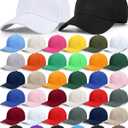 Foaincore 36 Pack Blank Baseball Cap Bulk Adjustable Back Strap Sublimation Hats Plain Unisex Trucker Hat for Men Women (One Size, Colorful)
