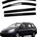 marddpair Window Vent Visors Shade Sun Rain Wind Guards Deflectors Cover Acrylic Replacement for Toyota Sienna 2004-2009 Outside 4 Pieces Black
