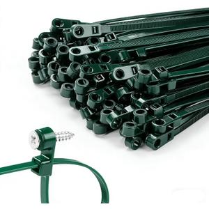 200 PCS 14 inch Green Zip Ties with Screw Hole 70lbs Mountable head Cable Ties Straps Multipurpose Heavy Duty Nylon Cable Zip Ties with Screw Mounting Hole