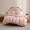 JSD Dusty Pink Duvet Cover Set Twin Size, 2 Piece Microfiber Kids Duvet Cover with Pillow Sham, Zipper Closure, Comforter Not Included