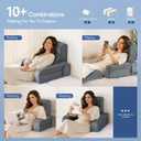 Kayfia Reading Pillow, 10 in 1 Back Pillow for Bed Sitting up with Detachable Arms Rest, Back Rest with Gel Memory Foam, Reading/Gaming/Working in Bed or Couch 19", Gray