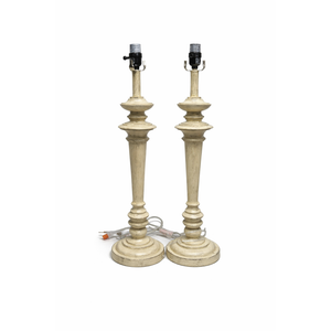 Wood Table Lamp Base Set of 2, 28"