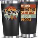 NewEleven 40th Gifts For Men Women - 40th Birthday Decorations For Men, Him, Her - Gifts For Turning 40-40 Year Old Gift For Man, Woman, Mom, Dad, Wife, Husband - 20 Oz Tumbler (Vintage 40th Black)