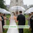 Clear Umbrella Wedding, 25pcs Transparent Umbrella, Bulk Clear Dome Umbrellas Windproof, Auto Open Bubble Stick Umbrellas for Bride Groom Outdoor Photography