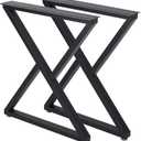 TIEOU Metal Desk Legs 28 Inch Metal Table Legs Heavy Duty Z Shape Black Table Legs DIY Industrial Furniture Legs, Set of 2, H28"xw18"