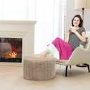 Asuprui Pouf Ottoman Stuffed Round Modern Foam Filled Ottoman Foot Rest Poufs for Living Room Chair Decorative Boho Foot Stool for Wedding Christmas Party