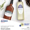 Avery Printable Blank Oval Labels, 2" x 3-1/3", Textured Matte White, 80 Customizable Labels (22829)
