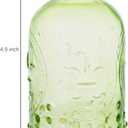 MyGift Vintage Embossed Green Glass Small Reed Diffuser Bottle with Cork Lid, Decorative Flower Bud Vase, Set of 2