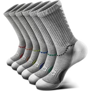 KEMISANT Men Socks, Athletic Running Socks Compression Wicking For Men Sports Hiking Fishing Cushioned Sole Arch Support