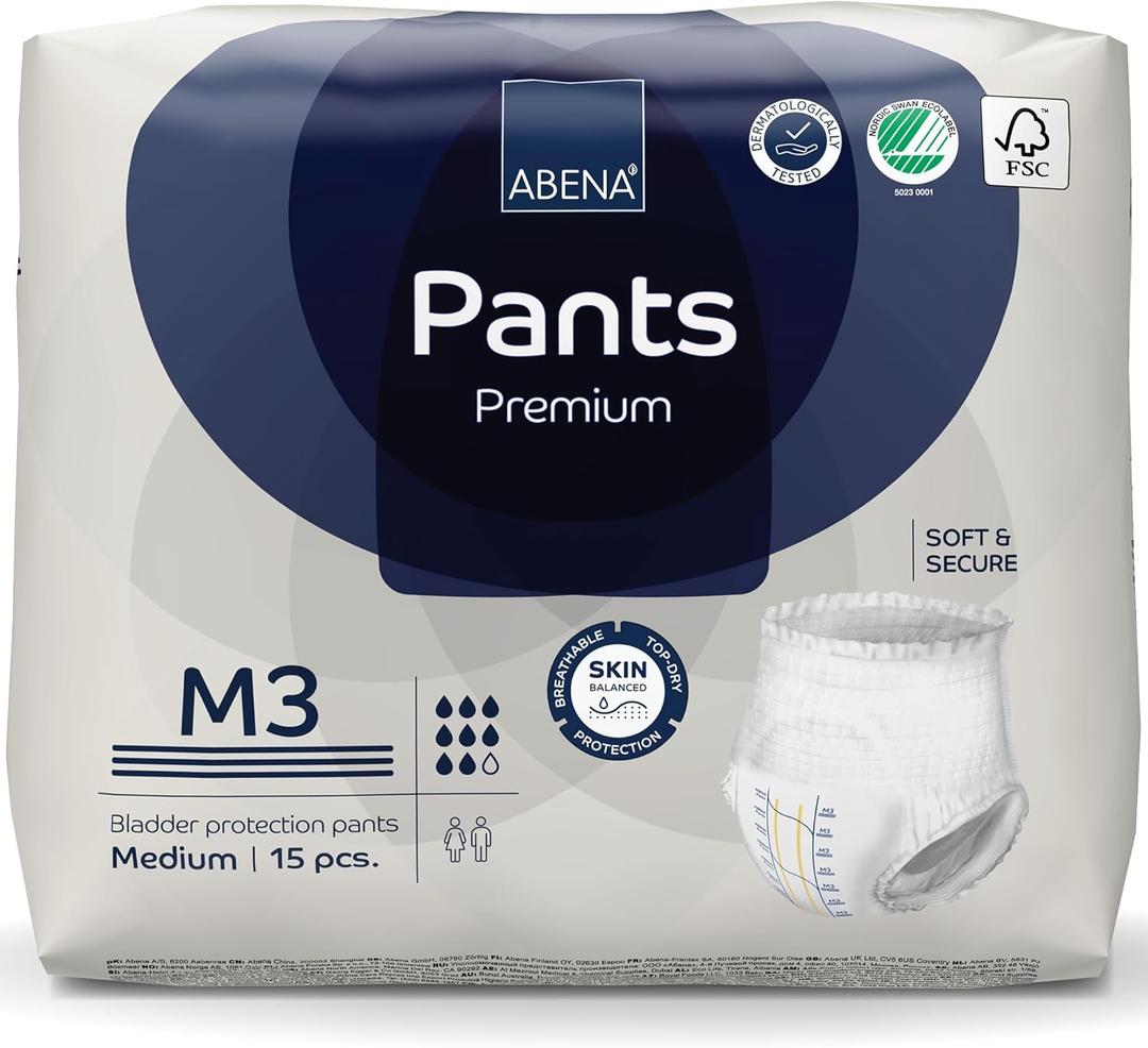 Abena Pants, Premium Protective Underwear, Level 3, (Medium To Extra Large), Medium, 15 Count
