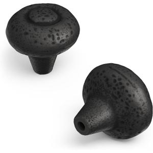 Hickory Hardware 10 Pack Solid Core Kitchen Cabinet Knobs, Luxury Cabinet and Dresser Knobs, Handle Pulls for Doors & Drawers, 1-1/2 Inch, Black Iron, Refined Rustic Collection
