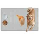 Bartuke Dog Food Mat, 50" x 34" Extra Large Silicone Pet Feeding Mat with Raised Edge Silicone Mat for Food and Water Pet Placemat for Small, Medium, and Large Pets Non-Slip, Easy to Clean