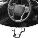 Linskip Steering Wheel Cover Trim Compatible with 2021-2026 Chevy Silverado 1500 2500HD 3500HD Blazer & 2021-2024 Suburban Tahoe, Interior Accessories Carbon Fiber Black