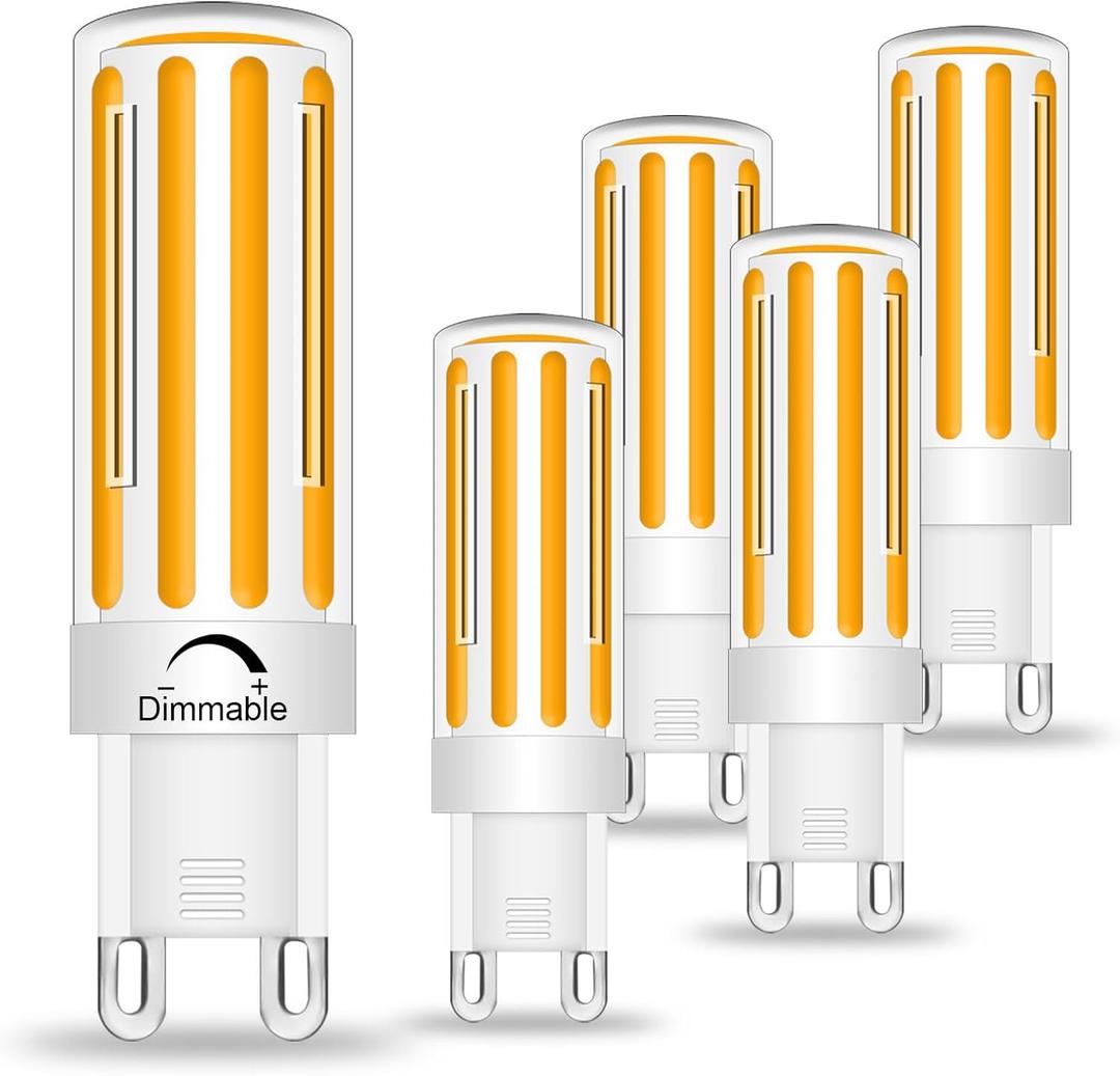 G9 LED Bulb Dimmable 8W, 60-80 Watt T4 G9 Halogen Equivalent, 2700K Soft Warm White, Ceramic G9 Bi Pin Base, 120V 800LM for Chandelier Ceiling Pendant Lighting(5 PCS)
