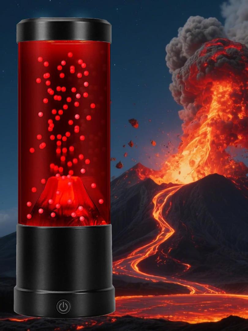 Volcano Eruption Lamp Science Kit 7 Color Changing Night Light with USB Power, 10" LeakProof Sensory Lamp for Classroom Bedroom Decor, Mood Lighting Novelty Gifts for for Adults Boys Girls