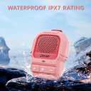 ZIHNIC Wearable Bluetooth Speaker,14H Long Playtime Wireless Speaker, Waterproof IPX7 Rating, Comfortable Speaker for Outdoor Fun (Pink)