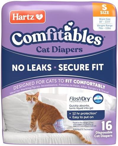 Hartz Comfitables Cat Diapers, Size S 14 Count, Comfortable & Secure Fit, Easy to Put On