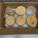 LAMORGIFT 14OZ Clear Glass Candle Jars for Making Candles, 6 Pack - Empty Candle Jars Bulk with Bamboo Lids and Accessories, Ribbed Candle Vessels Containers for Candle Making