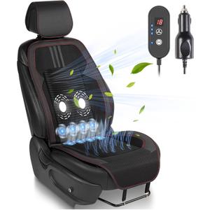 Paffenery 1Pcs Cooling Car Seat Cover Front Seat, 12V-24V Ventilated Cooling Car Seat Cushion, Cooled Seat Cover for Car SUV Truck Universal Fit, Sports Black
