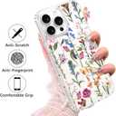 KANGHAR Magnetic Made for iPhone 16 Pro Case Clear Compatible with MagSafe Flowers Floral Pattern Soft TPU Bumper Shockproof Anti-Scratch Phone Cover for iPhone 16 Pro Cases(B)