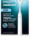 Philips Sonicare 4100 Series Electric Toothbrush  Sonic Toothbrush with Advanced Sonic Technology, Pressure Sensor, Two Intensity Settings, Smartimer & Quadpacer, White, Model HX3681/23