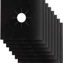 Stove Burner Covers - Gas Stove Protectors Black 0.2mm Double Thickness, Reusable, Non-Stick, Fast Clean Liners for Kitchen/Cooking. Stove top Covers Gas Burners Size 10.6" x 10.6" BPA Free(8 Packs)