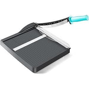 VUSIGN Paper Cutter 12" Cut Length Guillotine Papercutter, Heavy Duty Paper Trimmer with 18 Sheet Capacity Paper Slicer, Large Guillotina Paper Cutting Board for Classroom Crafting Cardstock