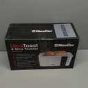 Mueller UltraToast Full Stainless Steel Toaster 4 Slice, Long Extra-Wide Slots for Bagels and Waffles, 6 Browning Levels, LED Display, Cancel/Defrost/Reheat Functions & Removable Tray, Kitchen Gadgets